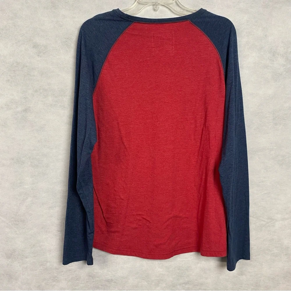 Urban Pipeline Baseball Tshirt Mens Size Large Red Blue Long Sleeve